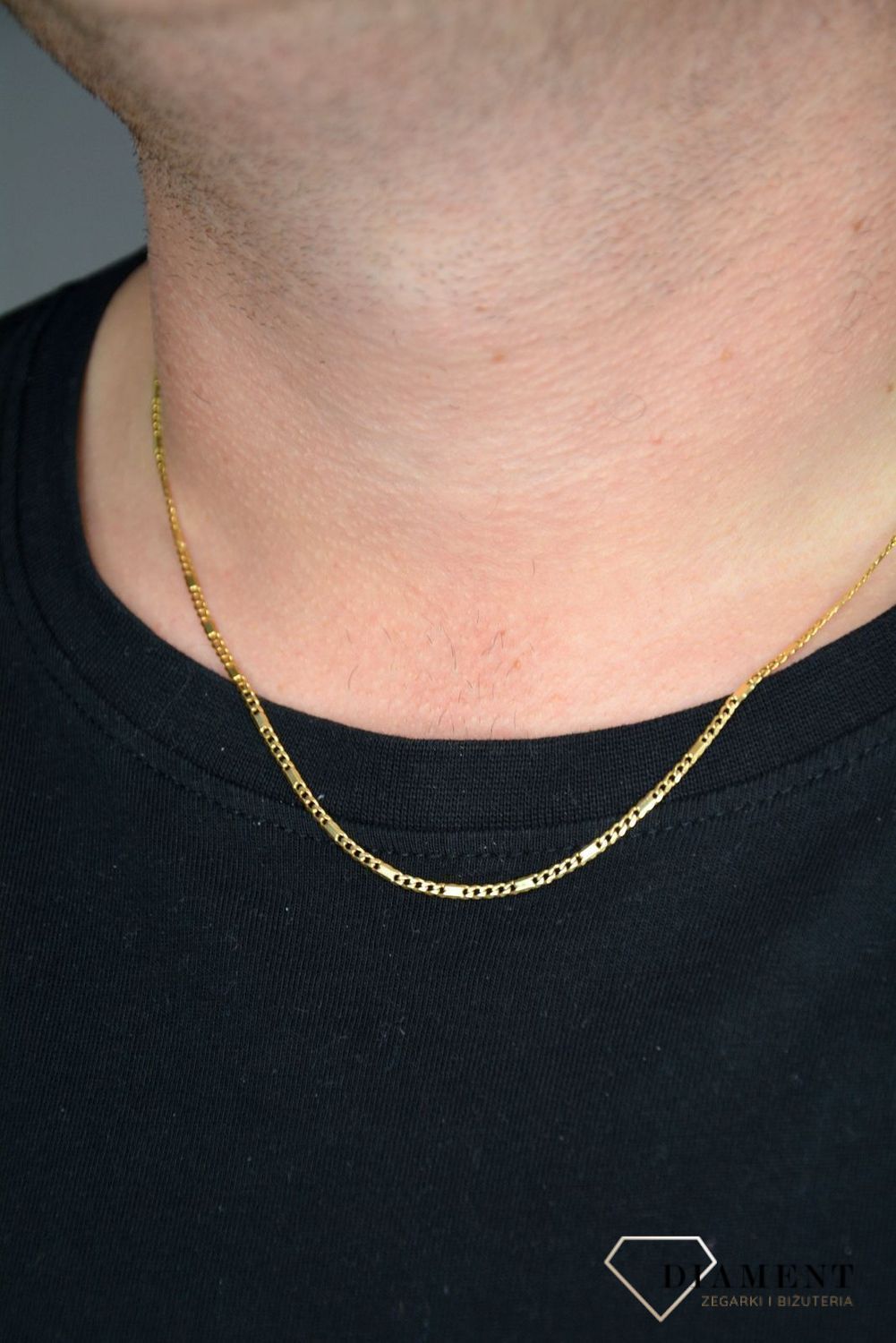 Złoty łańcuszek 585 pancerka z blaszką 2 mm ✅ Złoty łańcuszek wykonany z najwyższej jakości złota, próba 585 ✅ Łańcuszek o splocie pancerki z ozdobnymi gładkimi blaszkami ✅.jpg